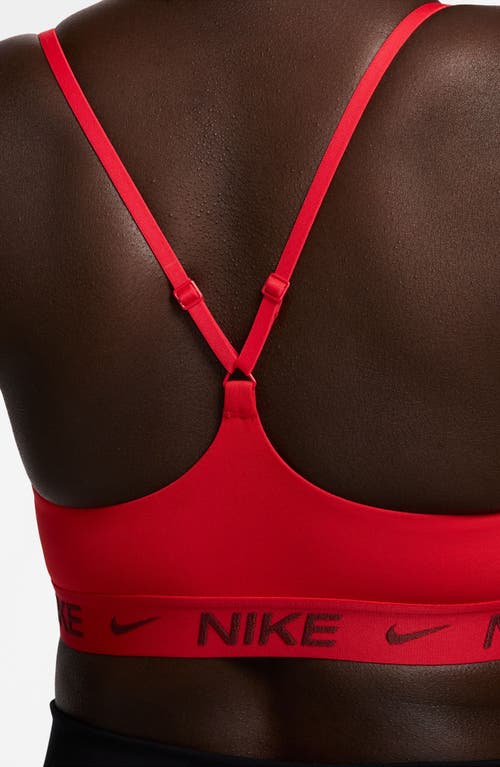 Nike Indy Light Support Padded Adjustable Sports Bra In Red