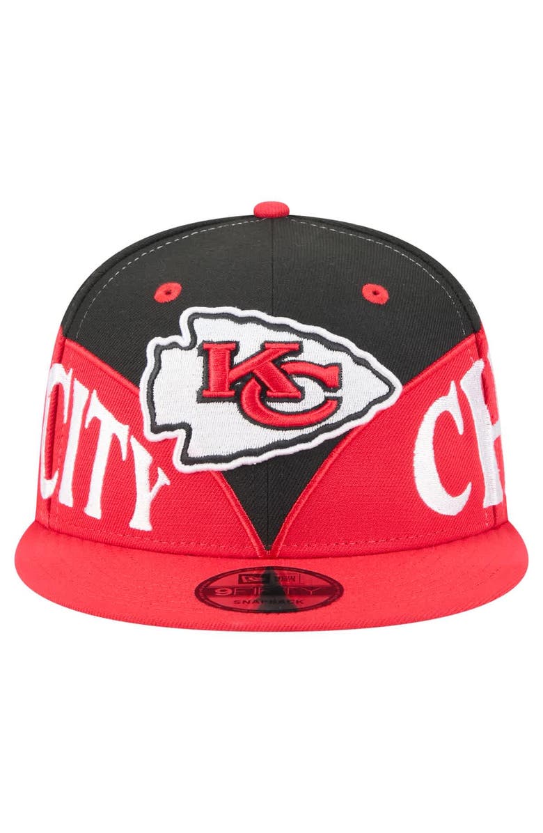 New Era Men's New Era  Black/Red Kansas City Chiefs Split 9FIFTY Snapback Hat, Alternate, color, 