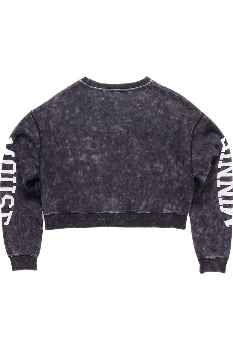 Minnie Mouse Mineral Wash French Terry Pullover Sweatshirt, Alternate, color, Washed Black Minnie