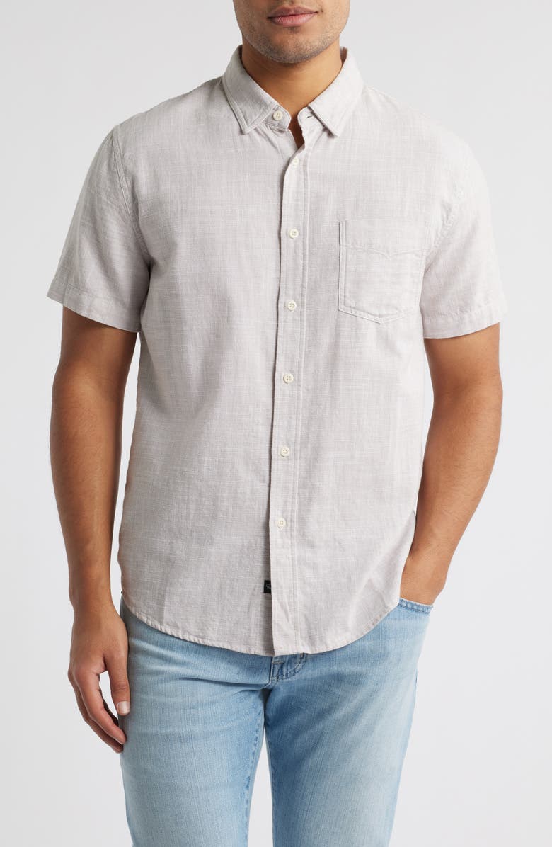 Rails Fairfax Short Sleeve Button-Up Shirt, Main, color, Tahini Etch