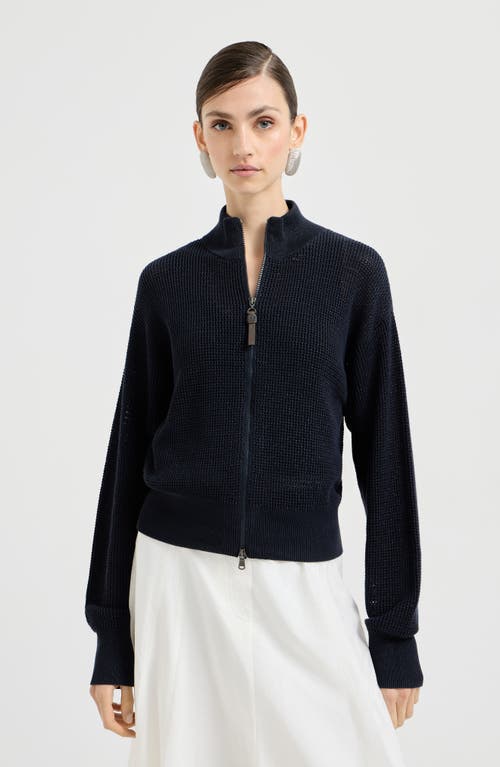 Brunello Cucinelli Sparkling net cardigan in Blue at Nordstrom, Size Xxx-Large