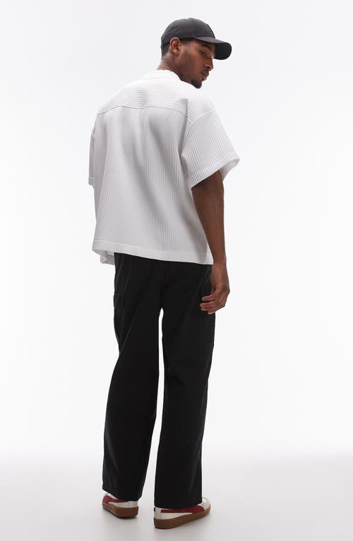 Topman Wide Leg Cargo Pants In Black
