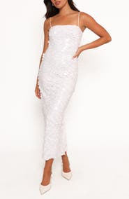 Petal & Pup Letta Paillette Body-Con Cocktail Gown