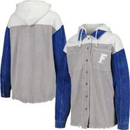 GAMEDAY COUTURE Women's Gameday Couture Gray Florida Gators Vintage Wash Corduroy Full-Snap Hooded Shacket