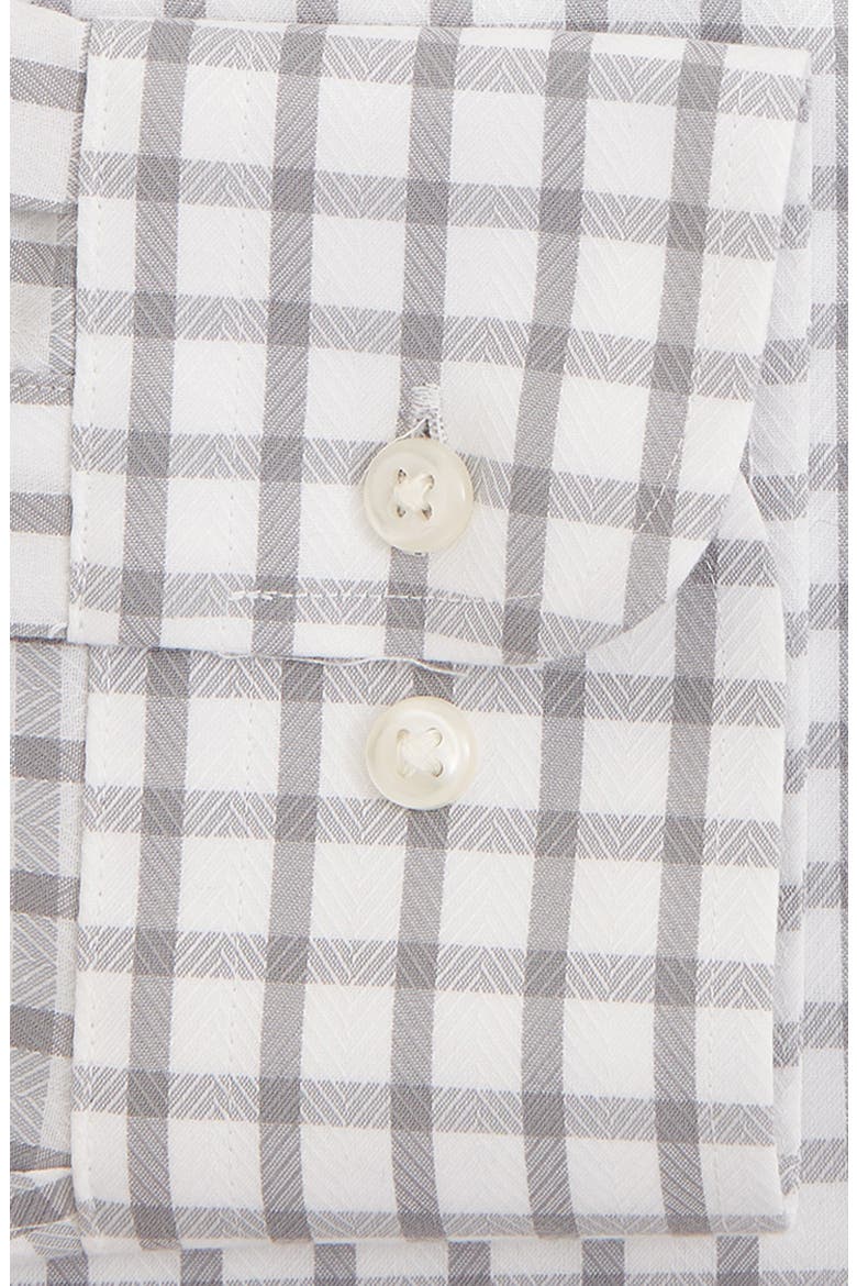 Men's Shop Smartcare Trim Fit Plaid Dress Shirt, Alternate, color, GREY SLEET