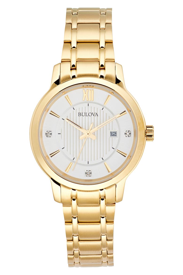 Classic Diamond Dial Bracelet Watch, 32mm, Main, color, GOLD