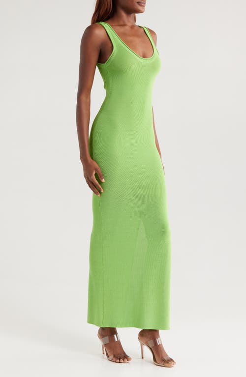 Shop Good American Stretch Rib Maxi Dress In Lime005