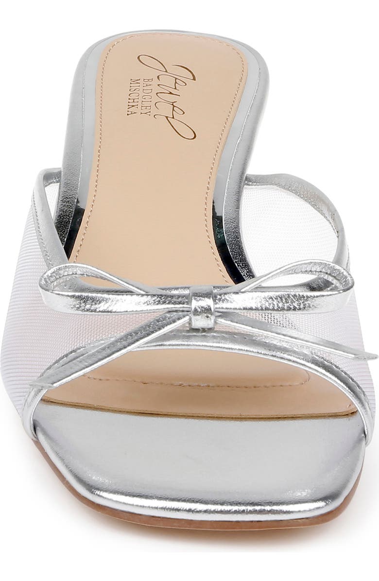 Jewel Badgley Mischka Felisha Kitten Heel Slide Sandal, Alternate, color, Silver Leather