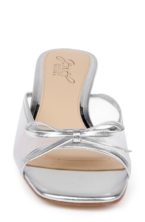 Jewel Badgley Mischka Felisha Kitten Heel Slide Sandal In Silver