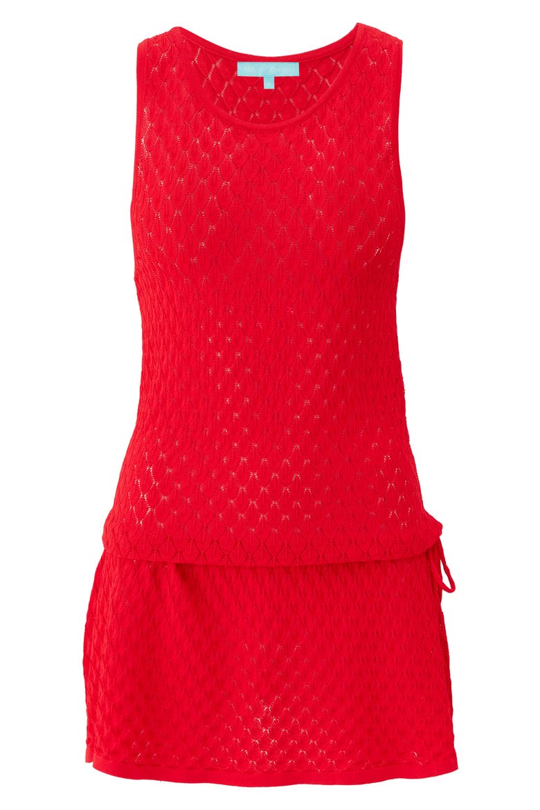 Ambra Crochet Minidress Cover-Up, Alternate, color, RED