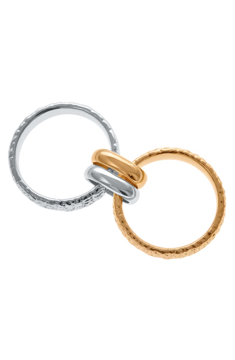 Lucy Quartermaine Multi Finish Double Hula Joined Ring, Alternate, color, Sterling Silver