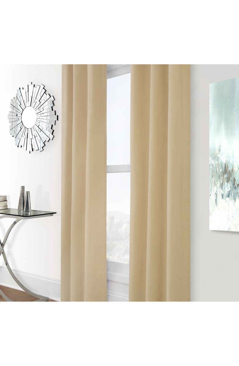 Outdoor Decor by Commonwealth Set of 2 Cotton Curtain Panels, Alternate, color, Khaki