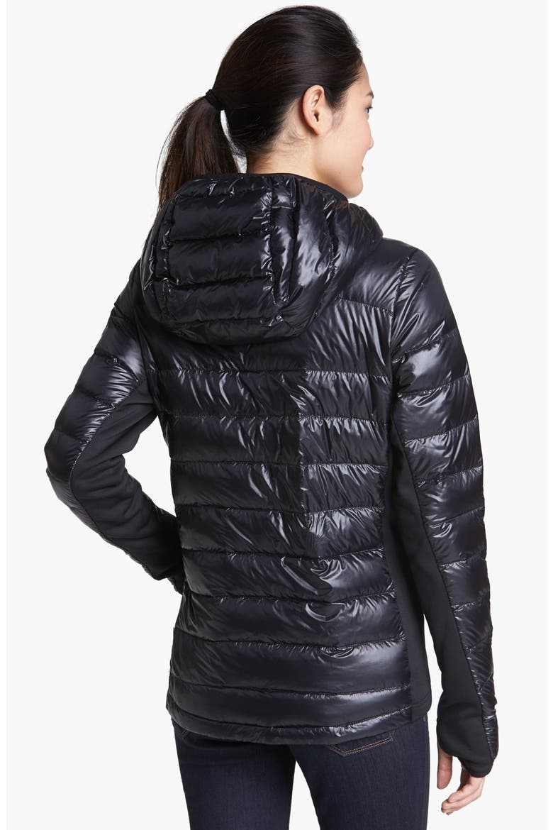 Hybridge Lite Hooded Packable Down Jacket, Alternate, color, BLACK