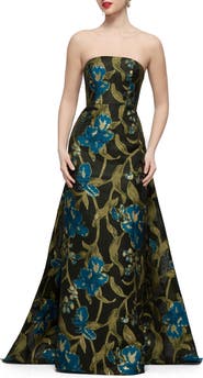 Alfred Sung Lee Floral Print Convertible Gown
