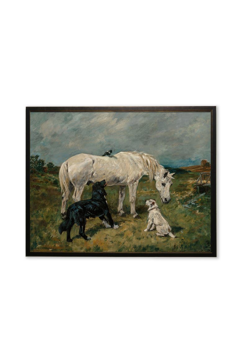 Horse and Dogs in Copper and Black Frame, Main, color, Multi