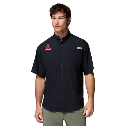Men's Columbia Black Alabama Crimson Tide Tamiami Omni-Shade Button-Down Shirt