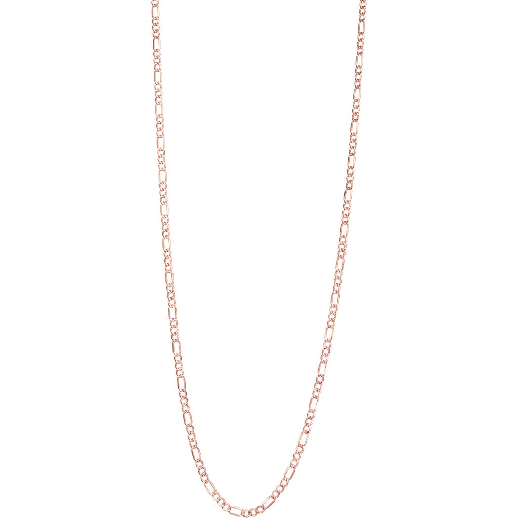 Fzn 10k Gold Figaro Chain Necklace In Pink