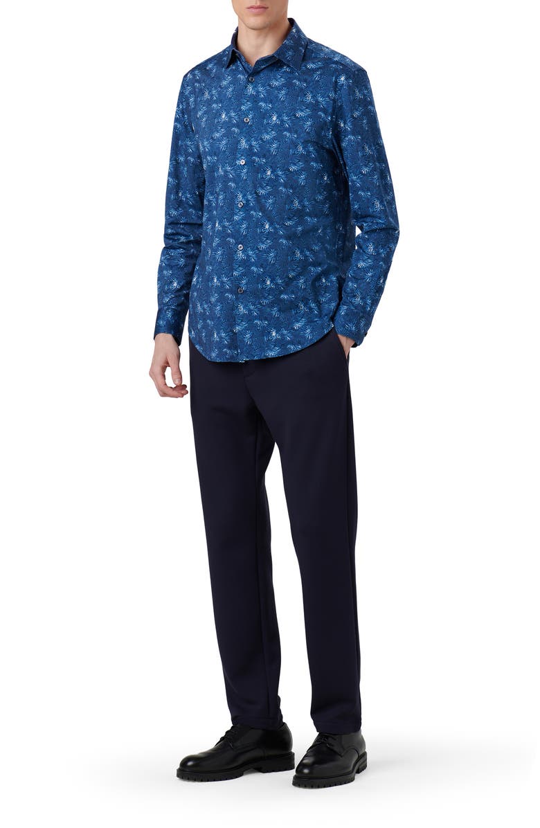 Bugatchi James OoohCotton<sup>®</sup> Leaf Print Button-Up Shirt, Alternate, color,