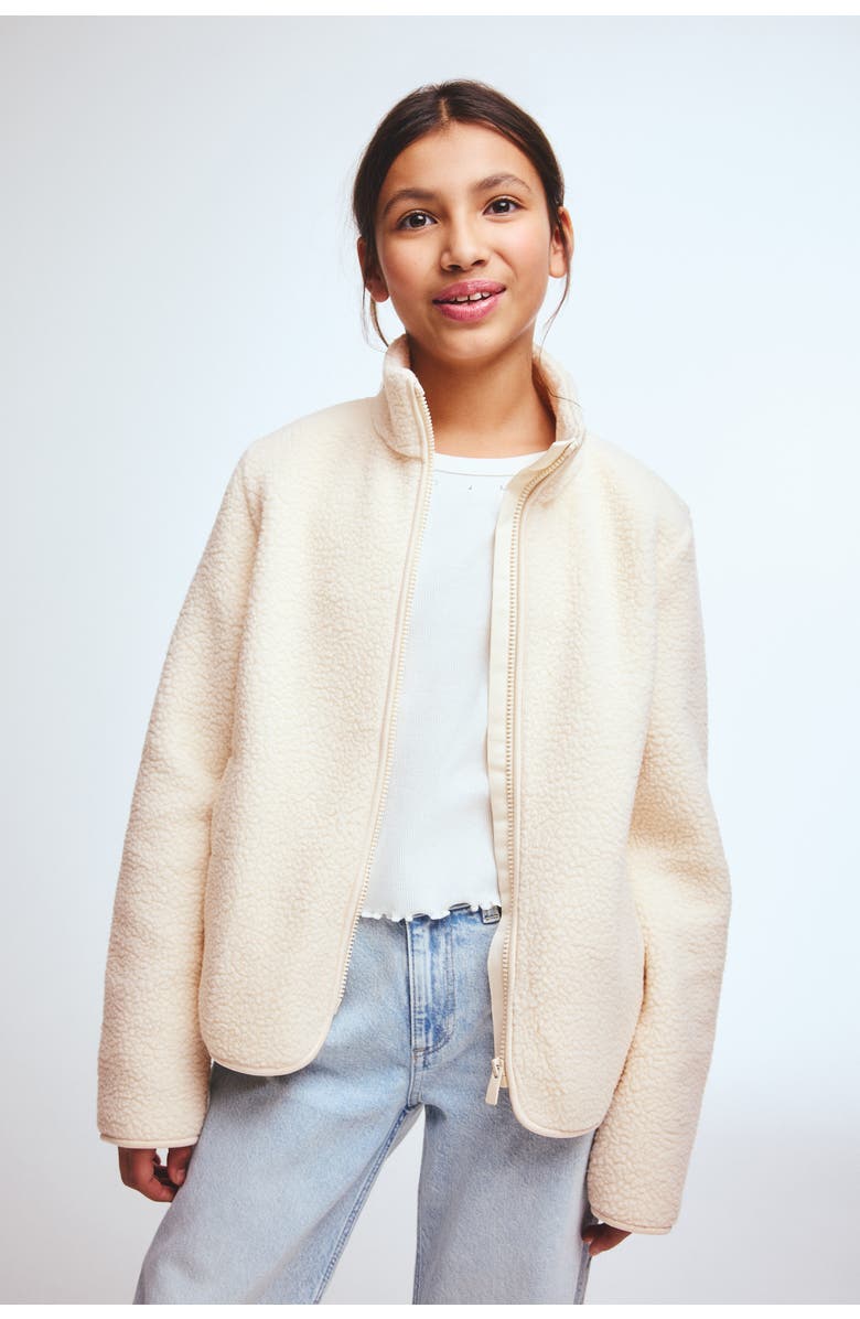 H&M Teddy Jacket, Alternate, color, Light Beige