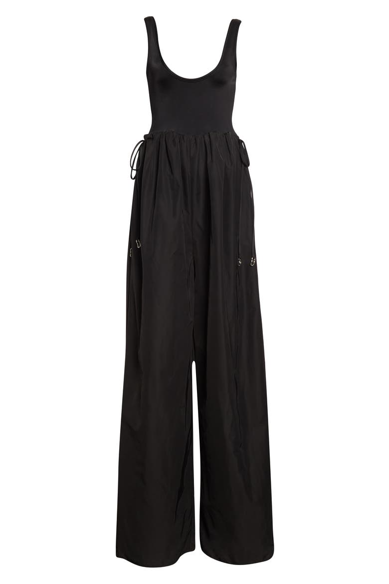 Leonardo Mix Media Jumpsuit, Alternate, color, BLACK