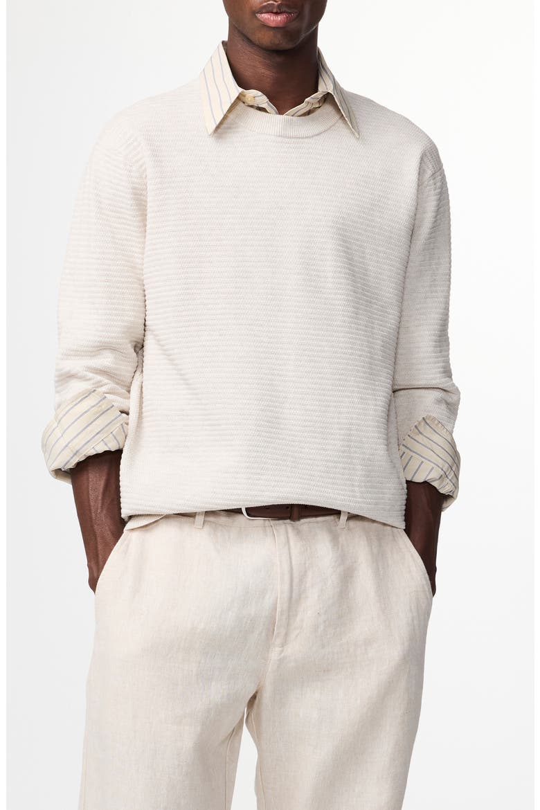 Fabian 6686 Organic Cotton Crewneck Sweater, Main, color, IVORY