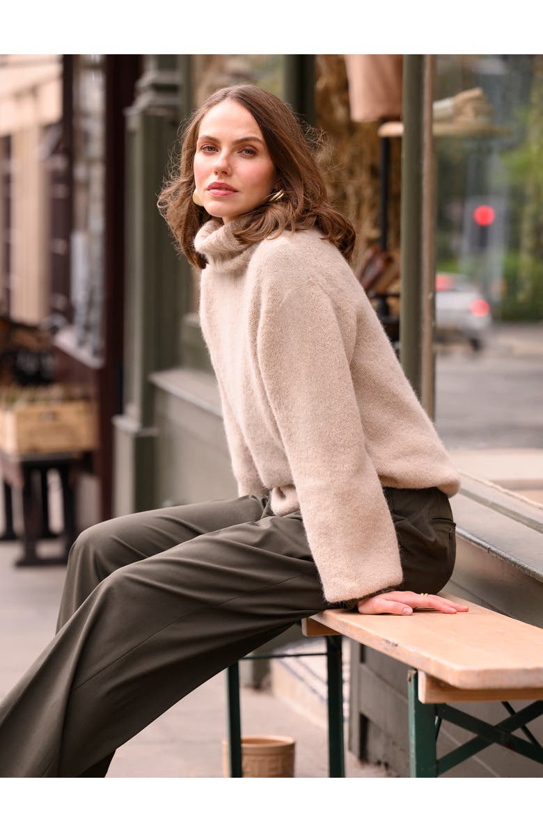 Celtic & Co. Alpaca Cott Slch Turtleneck Sweater, Alternate, color, Oatmeal