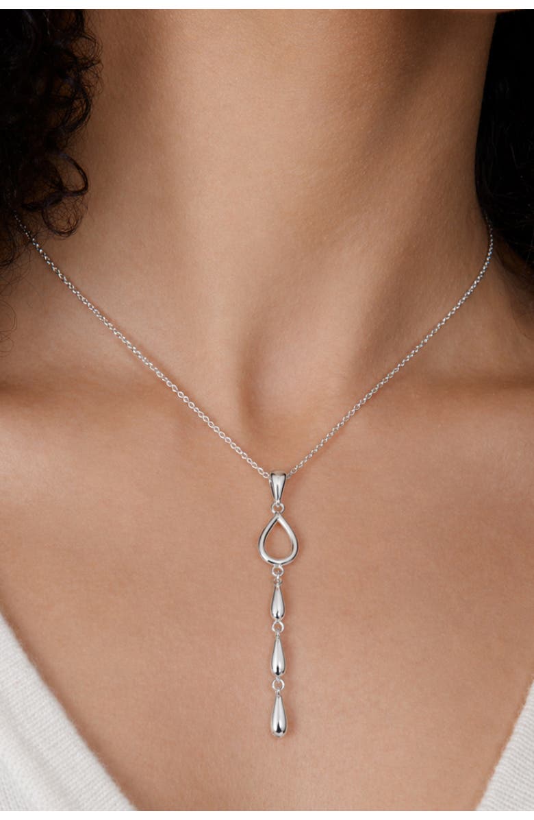 Lucy Quartermaine Petal Drop Pendant, Alternate, color, Sterling Silver
