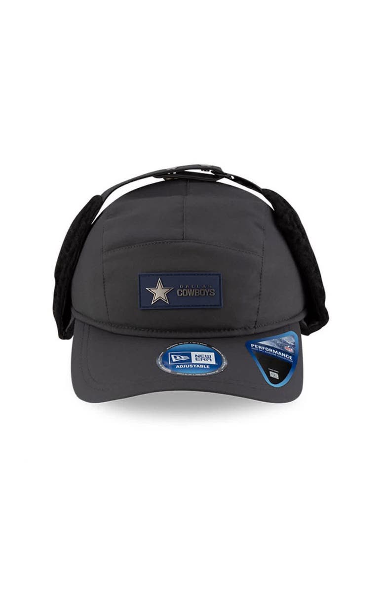 New Era Men's New Era Charcoal Dallas Cowboys 2025 Sideline Cold Weather Runner Dog Ear Adjustable Hat, Alternate, color, Charcoal