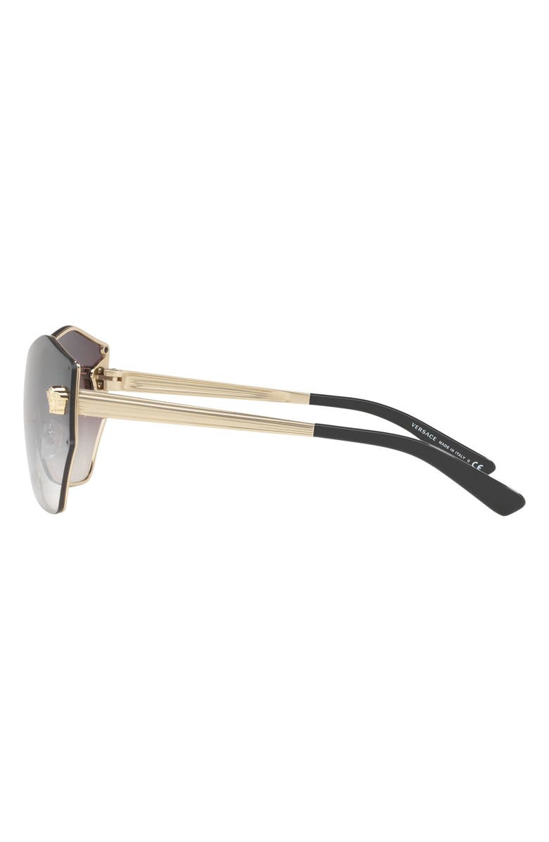 Versace Gradient Shield Sunglasses, Alternate, color, Gold/ Silver Mirrored Gradient