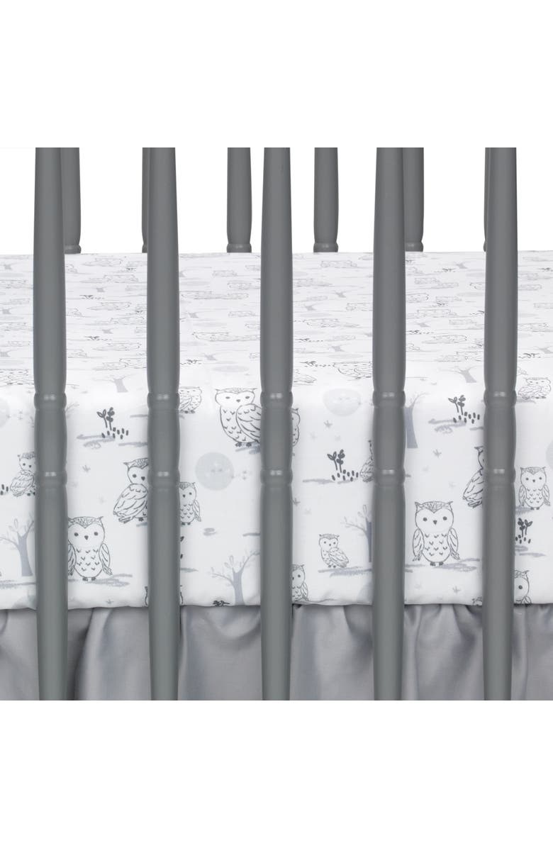 Lambs & Ivy Luna Celestial Owl 4-Piece Nursery Baby Crib Bedding Set, Alternate, color, Gray
