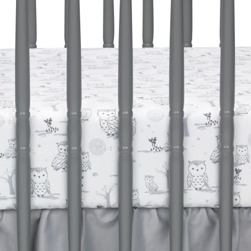 Lambs & Ivy Luna Celestial Owl 4-piece Nursery Baby Crib Bedding Set In Gray