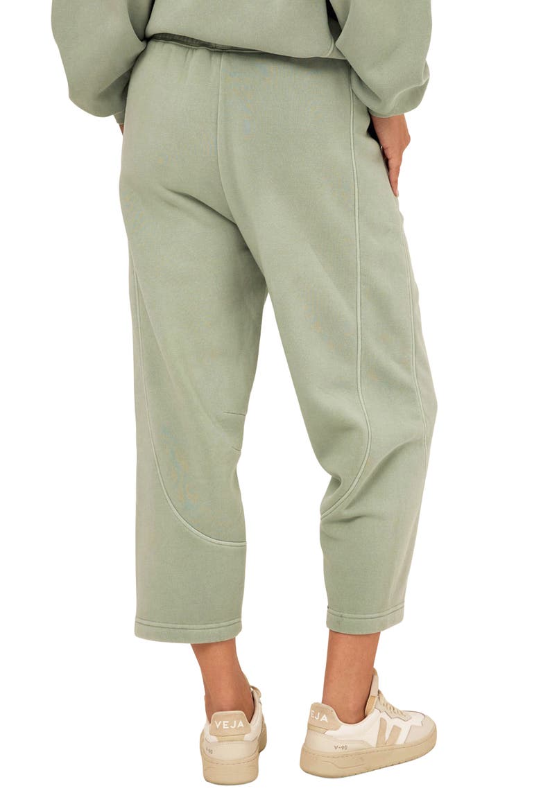 Chantel Mineral Wash Crop Wide Leg Pants, Alternate, color, WASABI