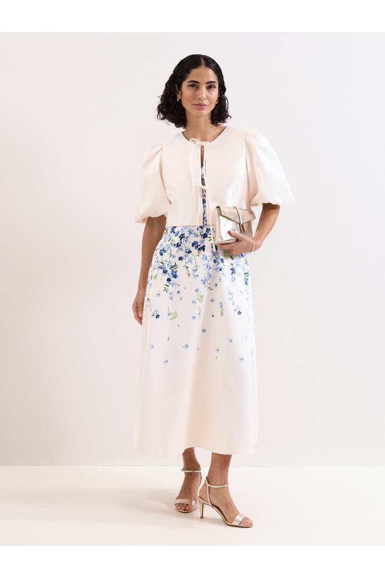 Paulina Cropped Puff-Sleeve Jacket, Alternate, color, Cream