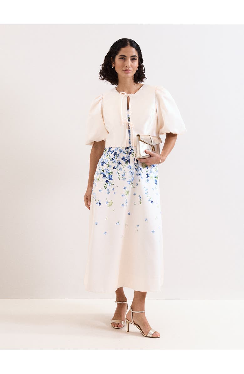 Phase Eight Paulina Cropped Puff-Sleeve Jacket, Alternate, color, Cream