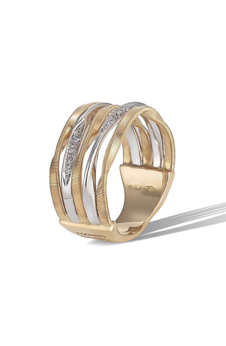 Marco Bicego Marrakech Diamond Stack Ring, Alternate, color, Yellow Gold