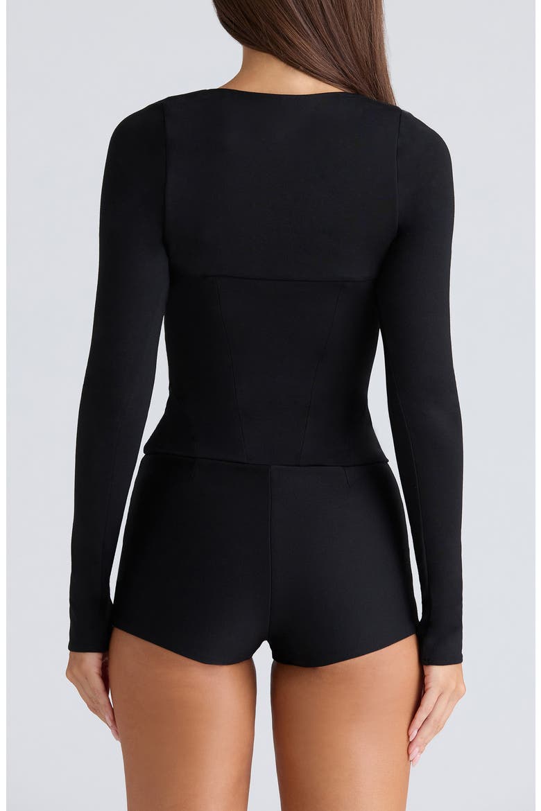 Bow Corset Top, Alternate, color, BLACK