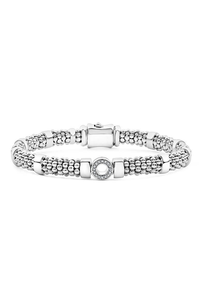 Caviar Spark Diamond Rope Bracelet, Main, color, SILVER DIAMOND