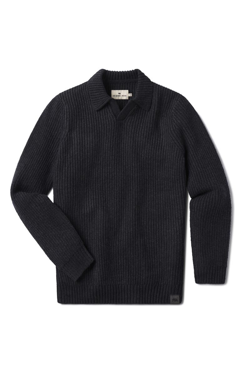 The Normal Brand Ribbed Cotton Blend Polo Sweater, Alternate, color,