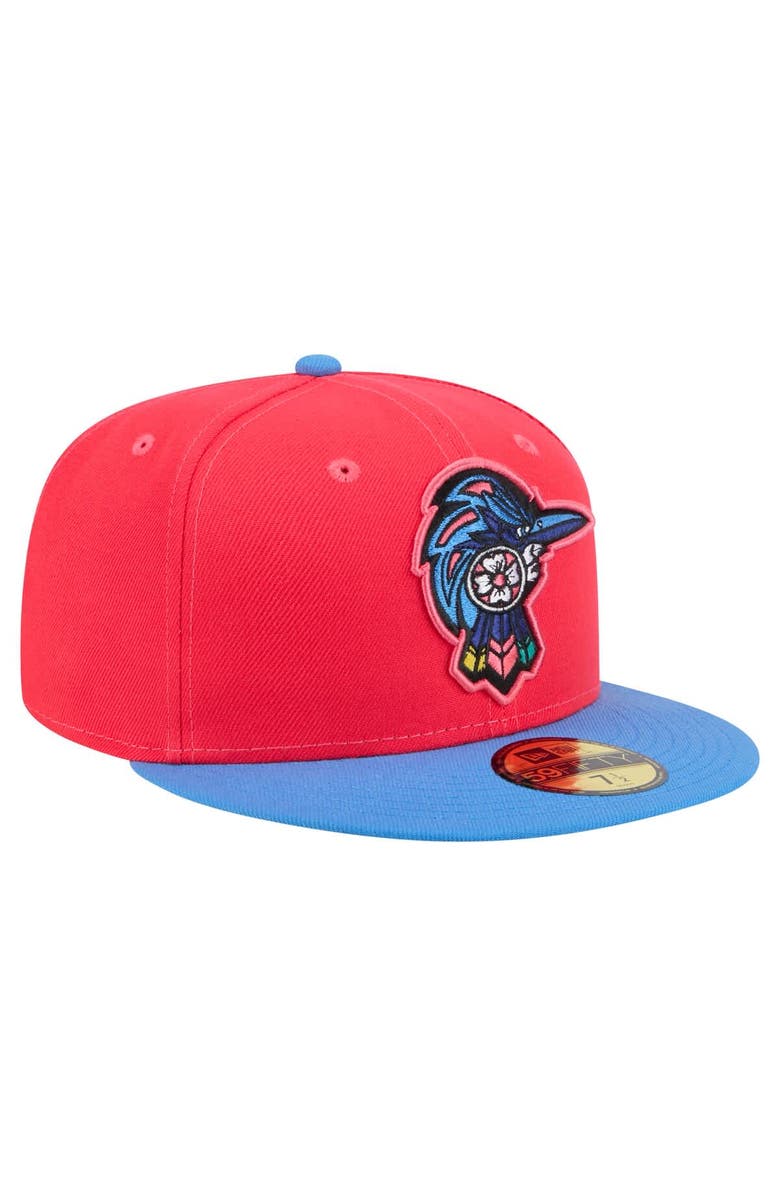 New Era Men's New Era Red/Light Blue Fayetteville Woodpeckers Copa de la Diversión 59FIFTY Fitted Hat, Alternate, color, Red