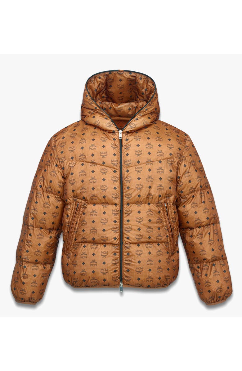 MCM Monogram Ripstop Nylon Parka, Main, color, Cognac