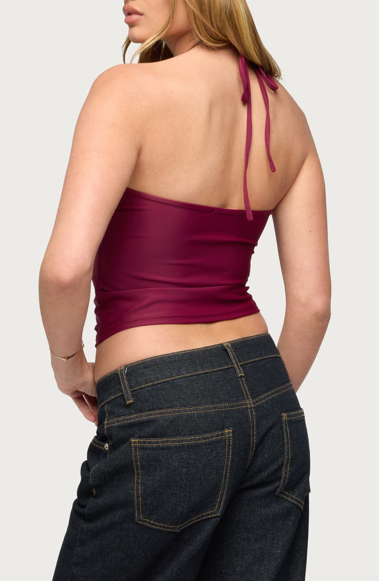 EDIKTED Alaynah Halter Top, Alternate, color, Wine
