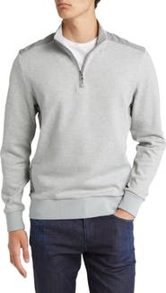 BOSS Sidney Half Zip Cotton Blend Pullover