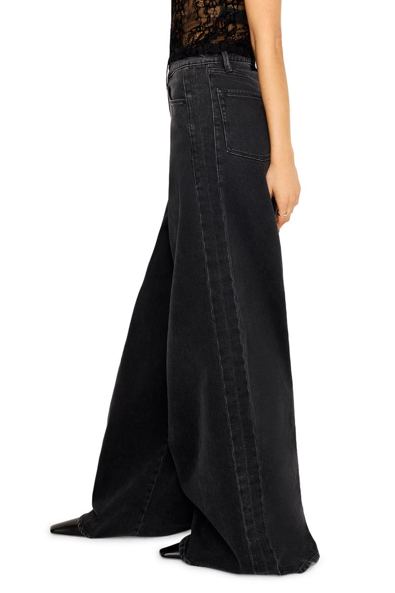 Paneled Wide Leg Jeans, Alternate, color, BLACK351