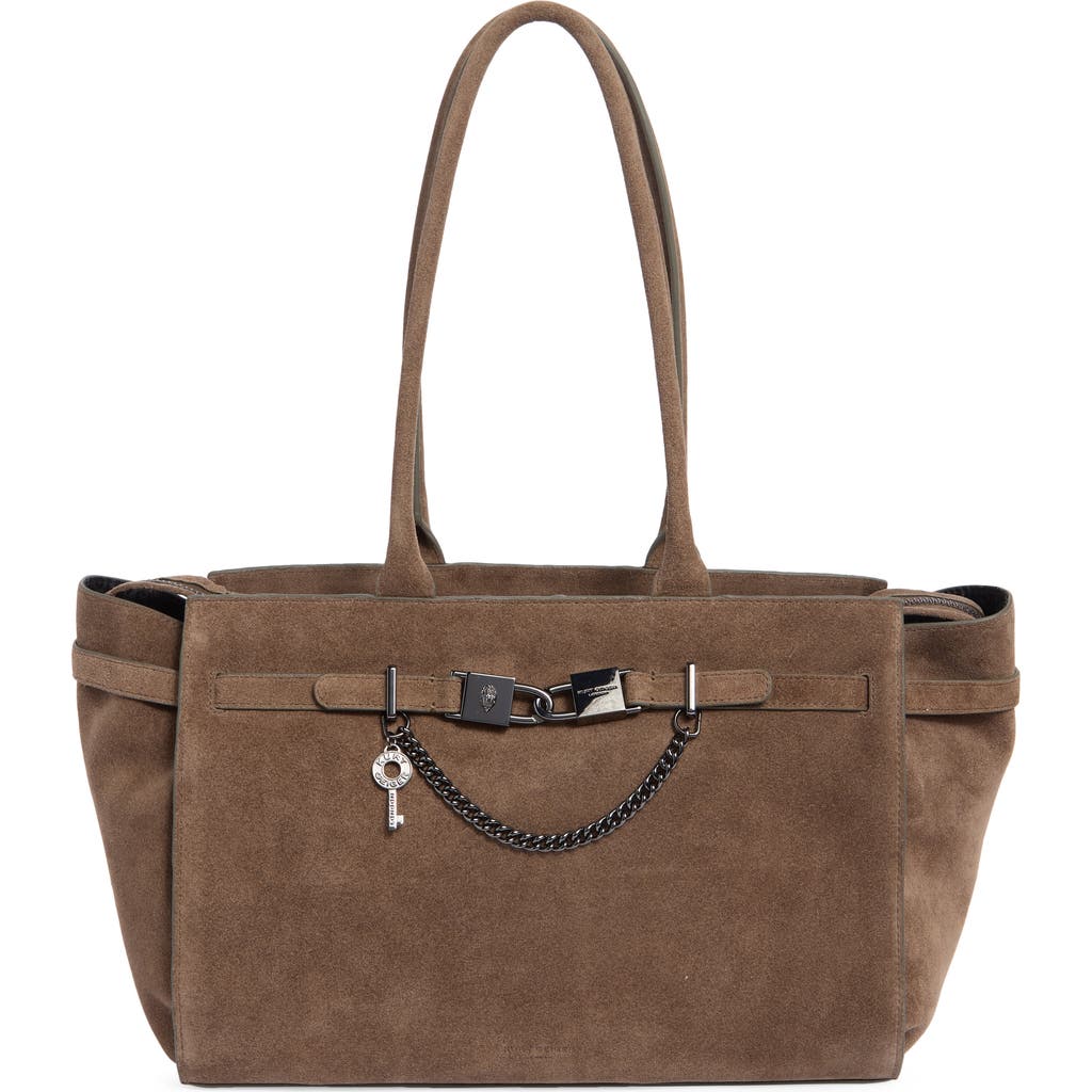 Kurt Geiger London Kingsley Shopper Leather Tote In Dark Grey