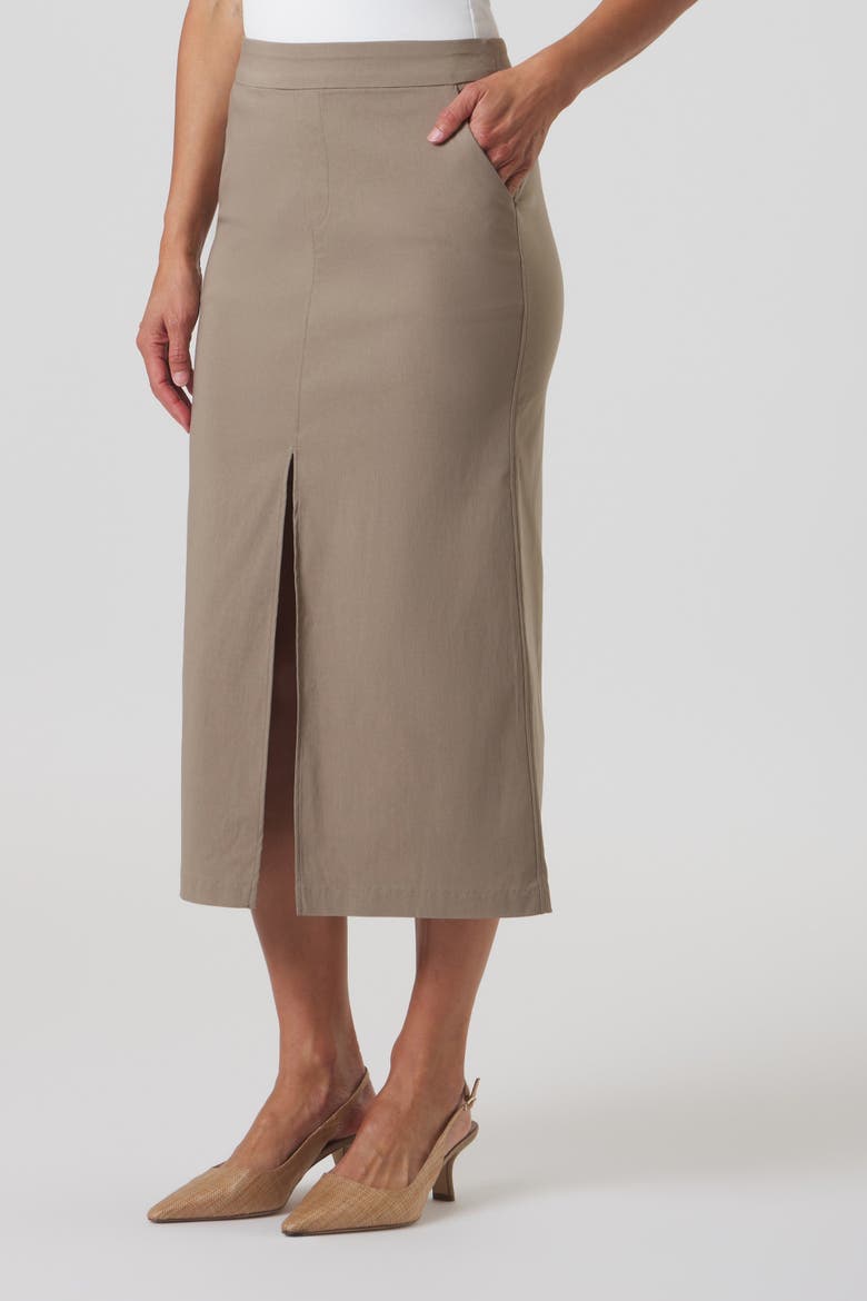 Avenue Pull-On Stretch Skirt, Main, color, Café