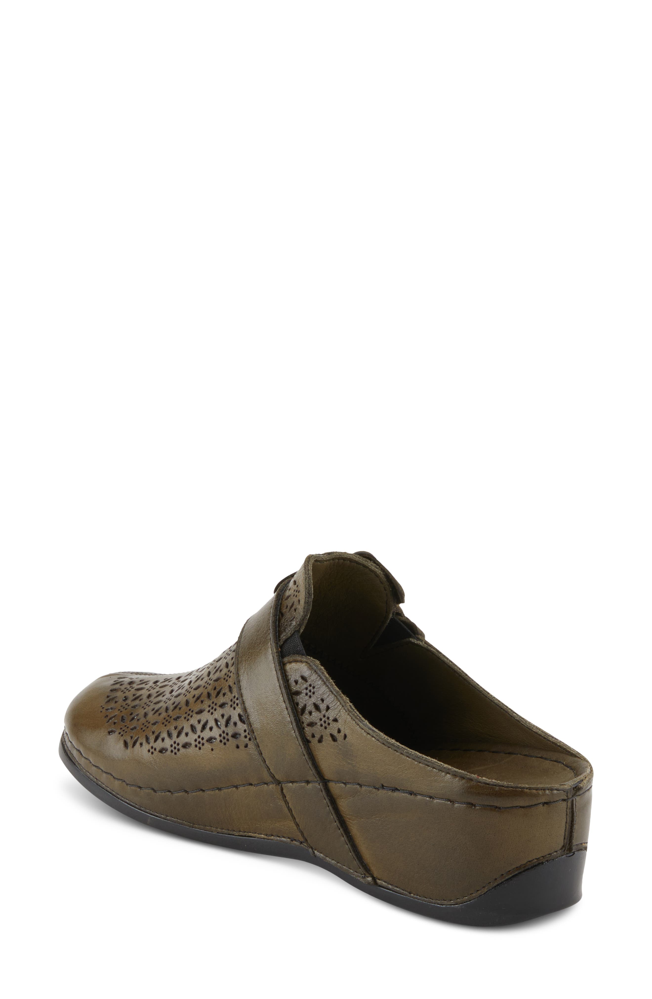 Lilybean Wedge Mule, Alternate, color, OLIVE GREEN