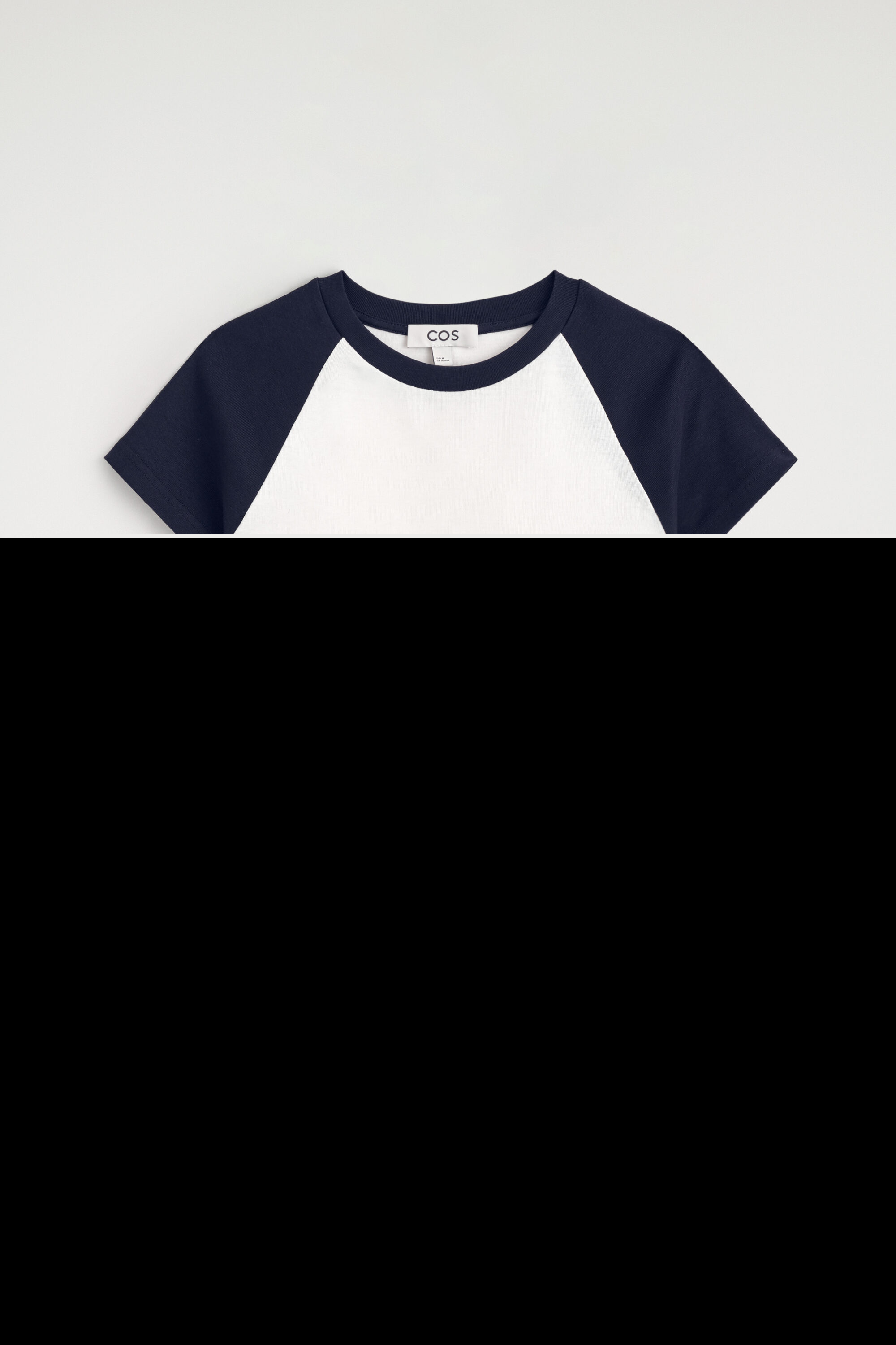 Slim Cotton T-Shirt, Alternate, color, WHITE / NAVY