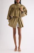 Chloé Gathered Cotton Poplin Minidress