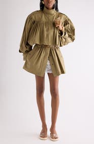 Chloé Gathered Cotton Poplin Minidress