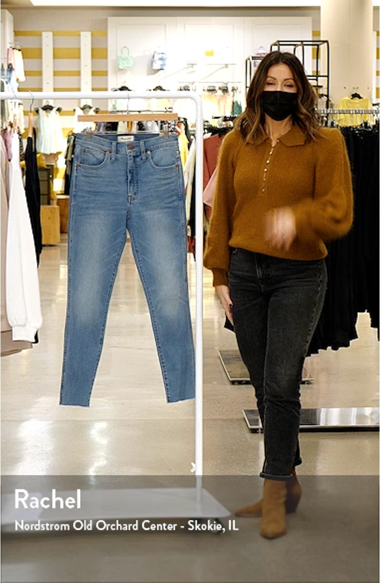 10-Inch High Waist Raw Hem Skinny Jeans, sales video thumbnail